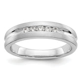 14K White Gold 5-Stone 1/4 carat Diamond Complete Men's Channel Band - 10